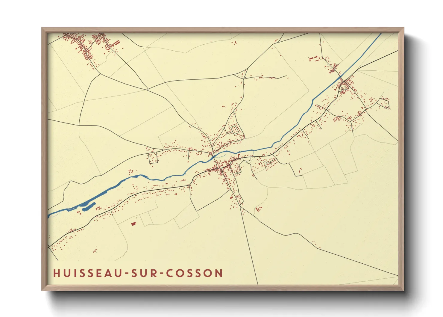 Une affiche de carte sur Huisseau-sur-Cosson