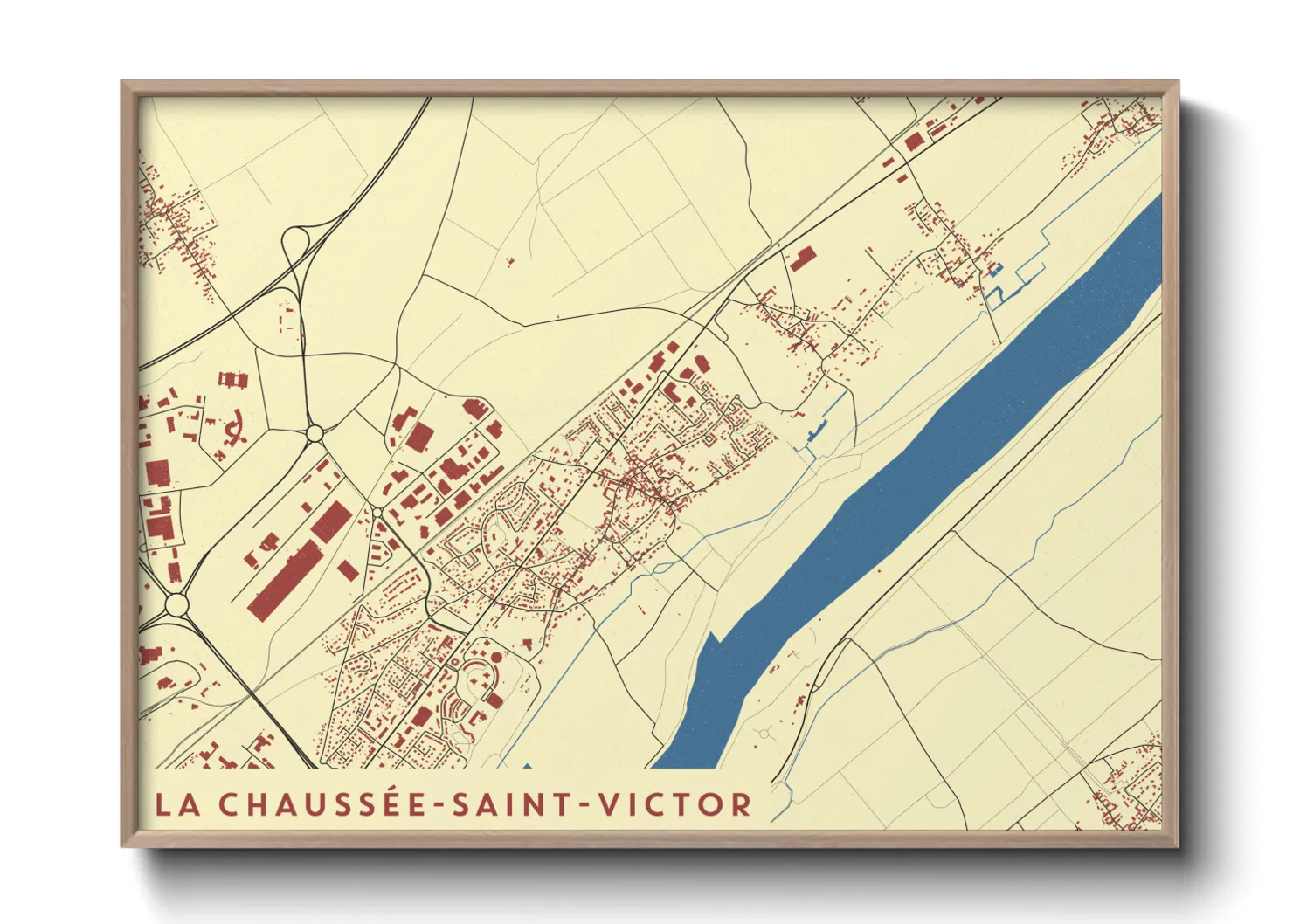 Une affiche de carte sur La Chaussée-Saint-Victor