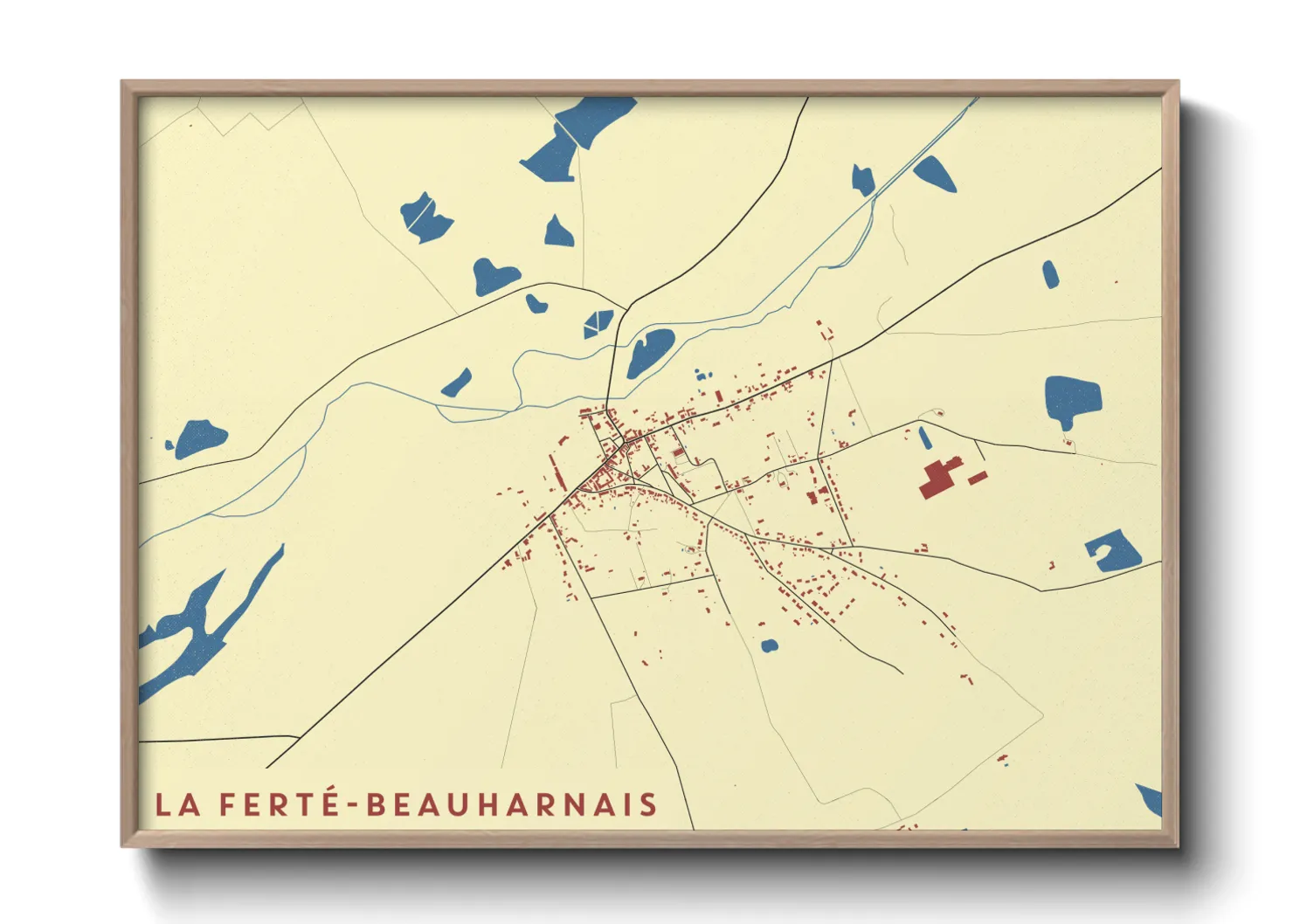 Une affiche de carte sur La Ferté-Beauharnais