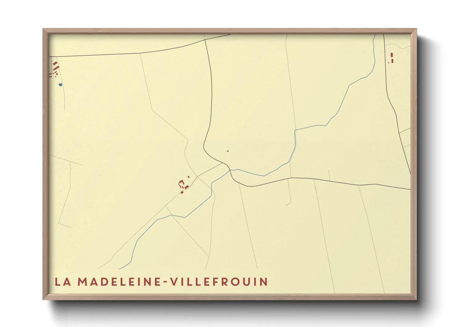 Une affiche de carte sur La Madeleine-Villefrouin