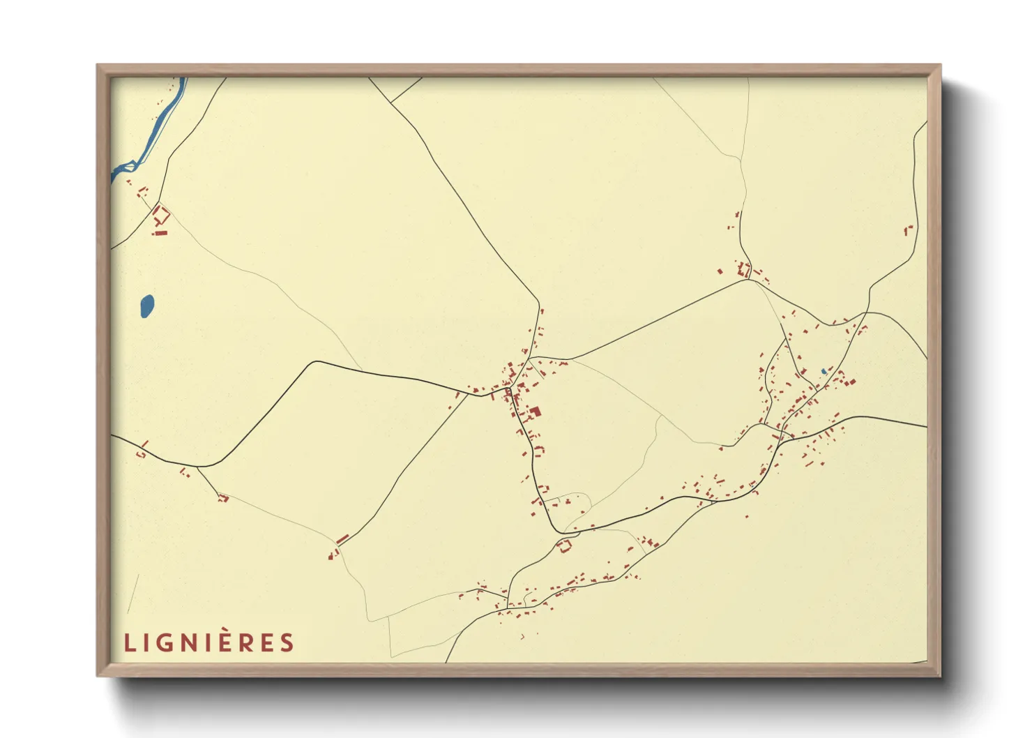 Une affiche de carte sur Lignières