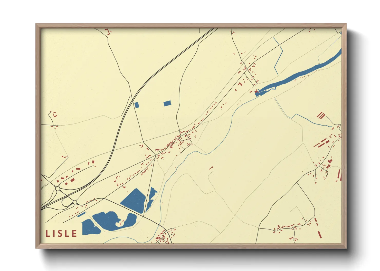Une affiche de carte sur Lisle