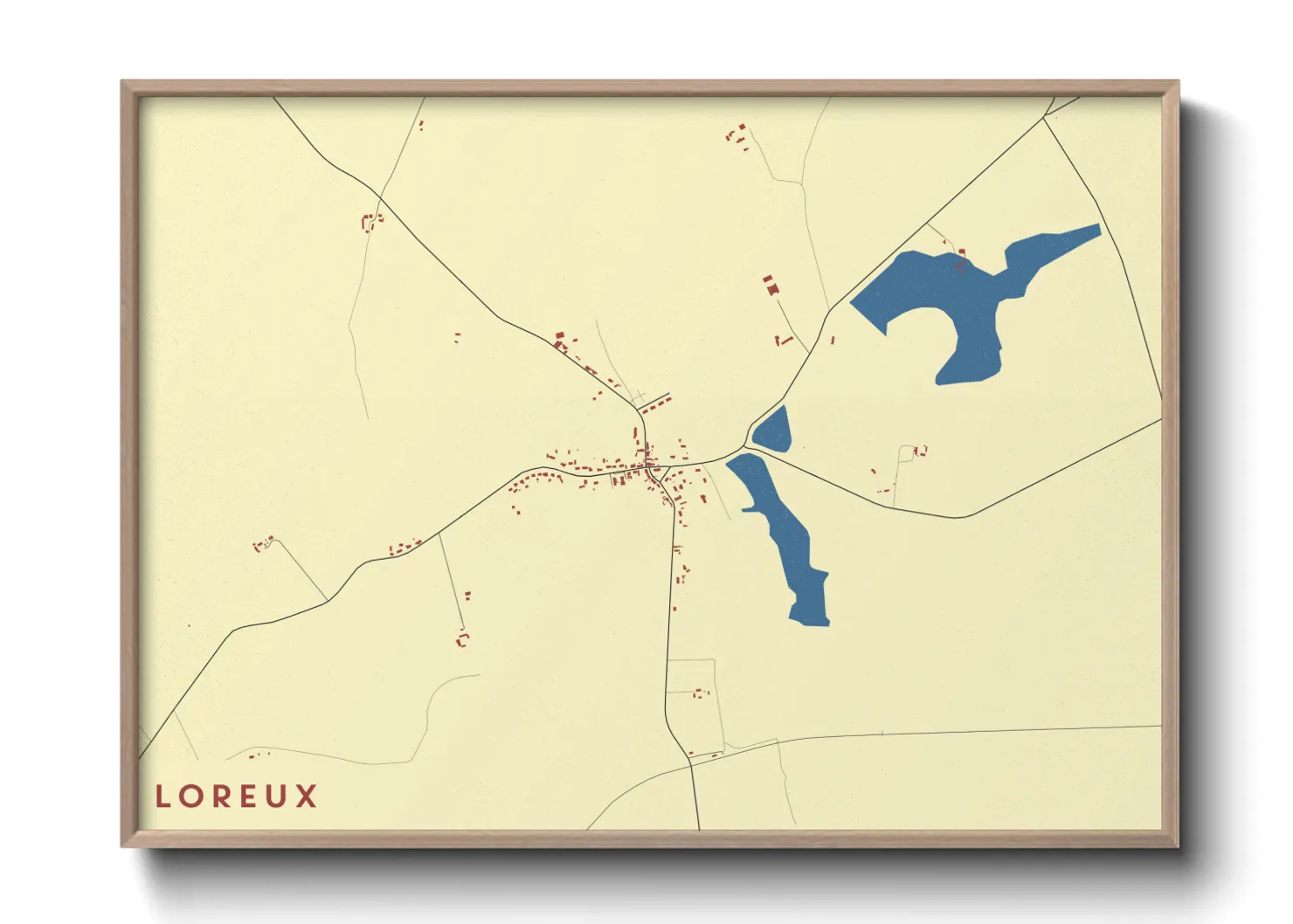 Une affiche de carte sur Loreux