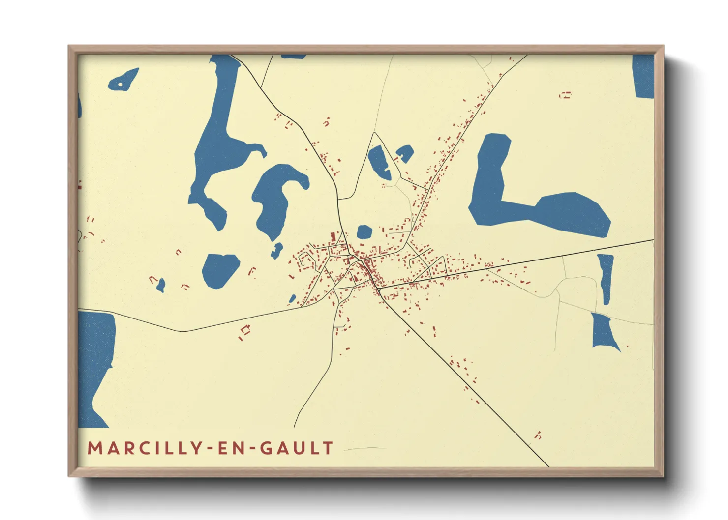Une affiche de carte sur Marcilly-en-Gault