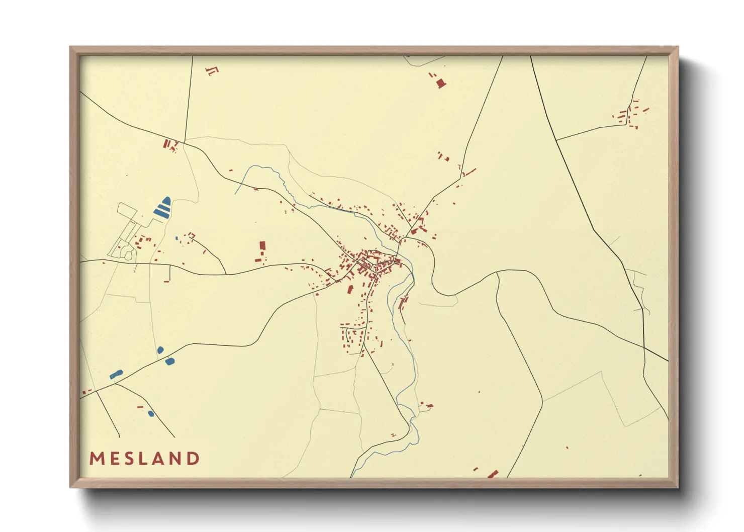 Une affiche de carte sur Mesland