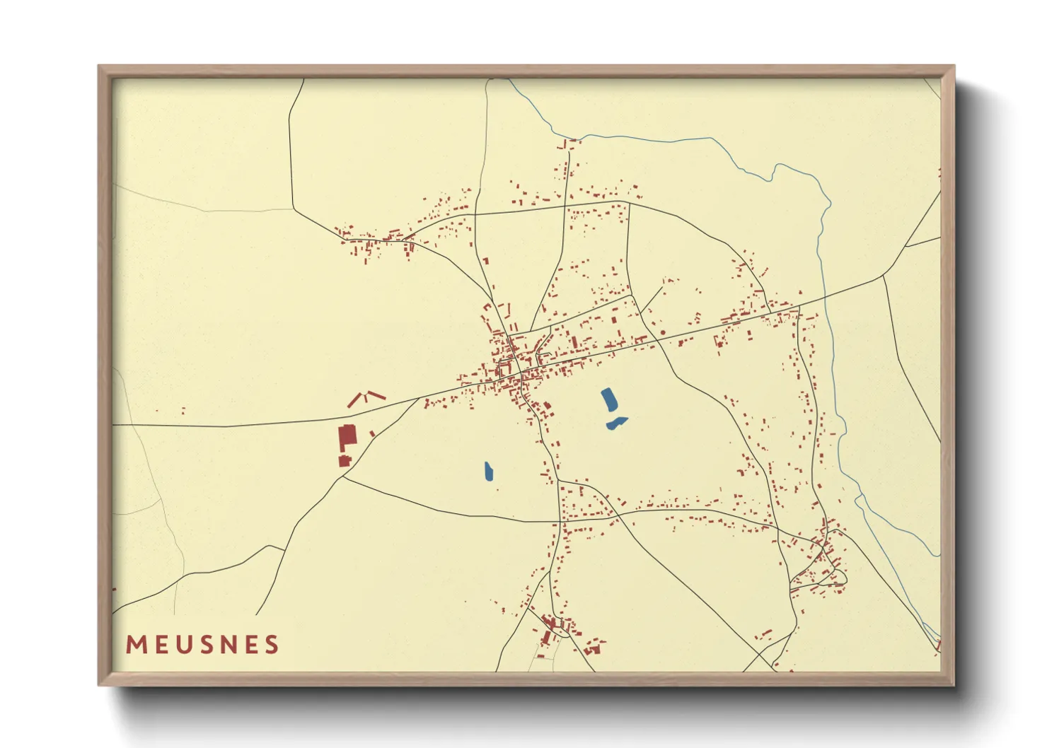 Une affiche de carte sur Meusnes