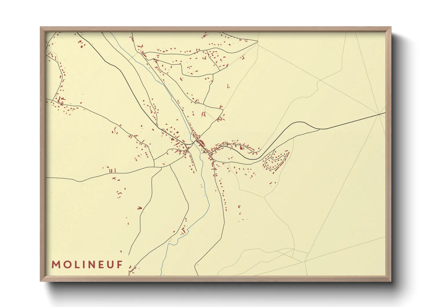 Une affiche de carte sur Molineuf