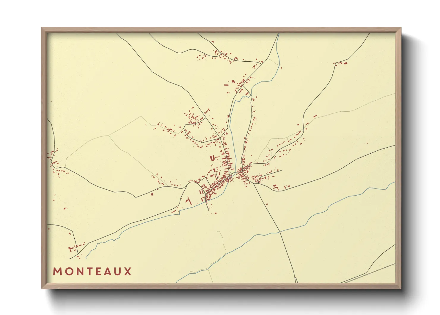 Une affiche de carte sur Monteaux