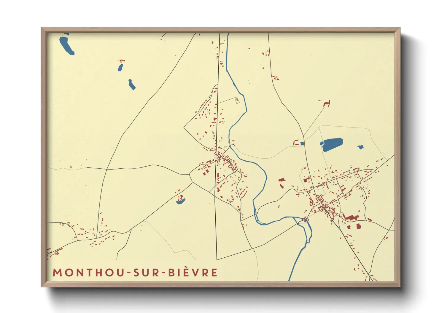 Une affiche de carte sur Monthou-sur-Bièvre