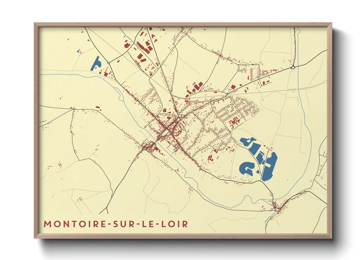 Une affiche de carte sur Montoire-sur-le-Loir