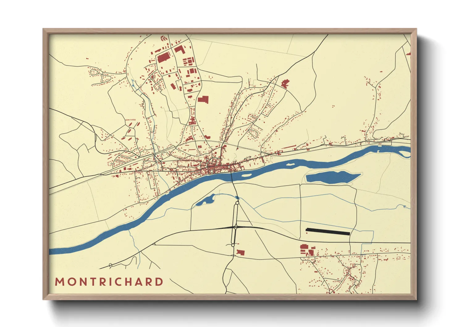 Une affiche de carte sur Montrichard
