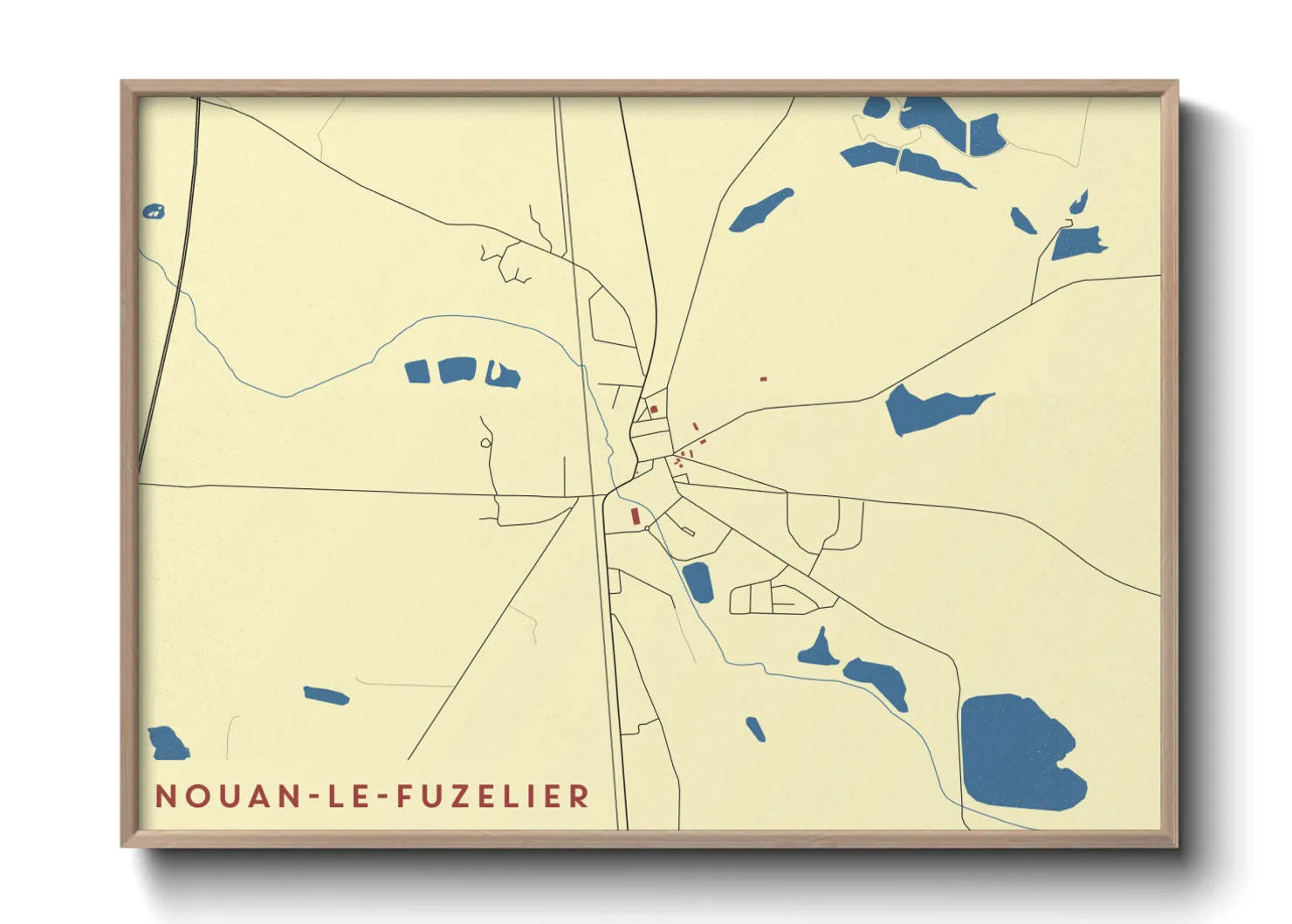 Une affiche de carte sur Nouan-le-Fuzelier