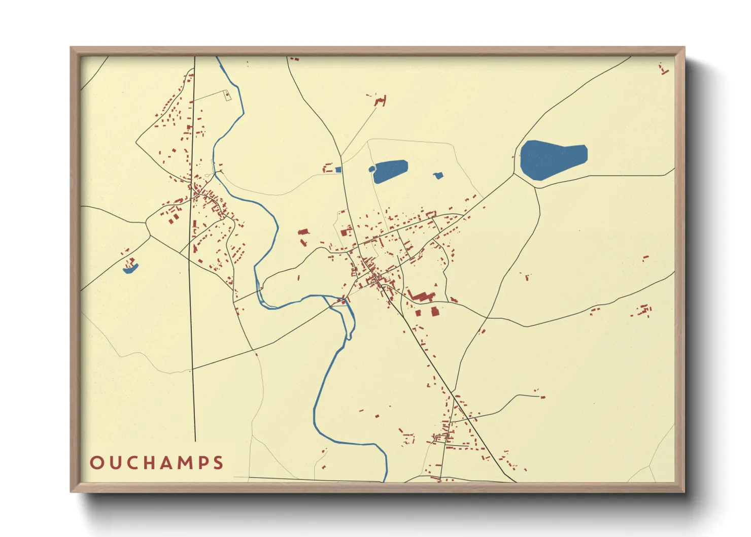 Une affiche de carte sur Ouchamps