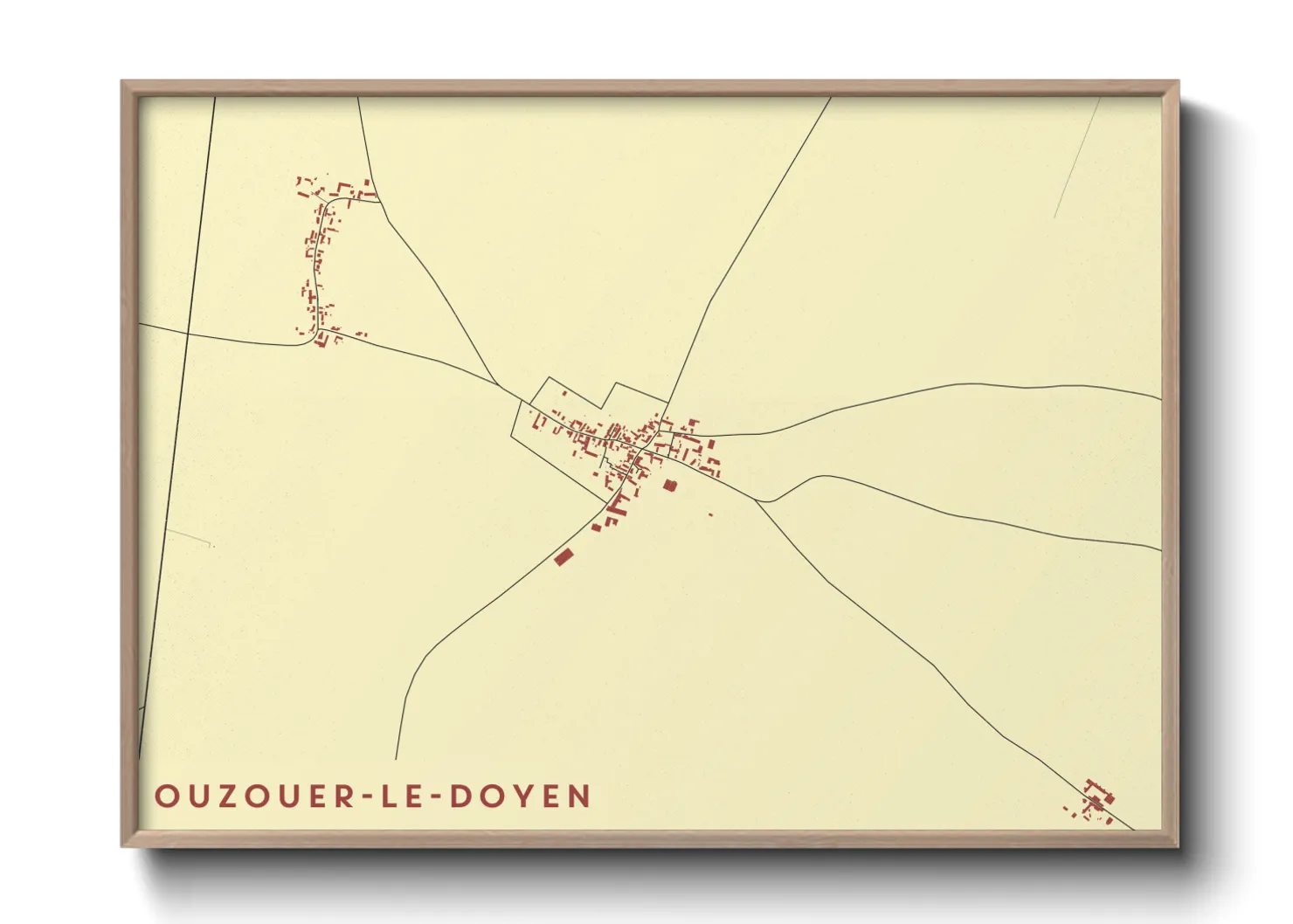 Une affiche de carte sur Ouzouer-le-Doyen
