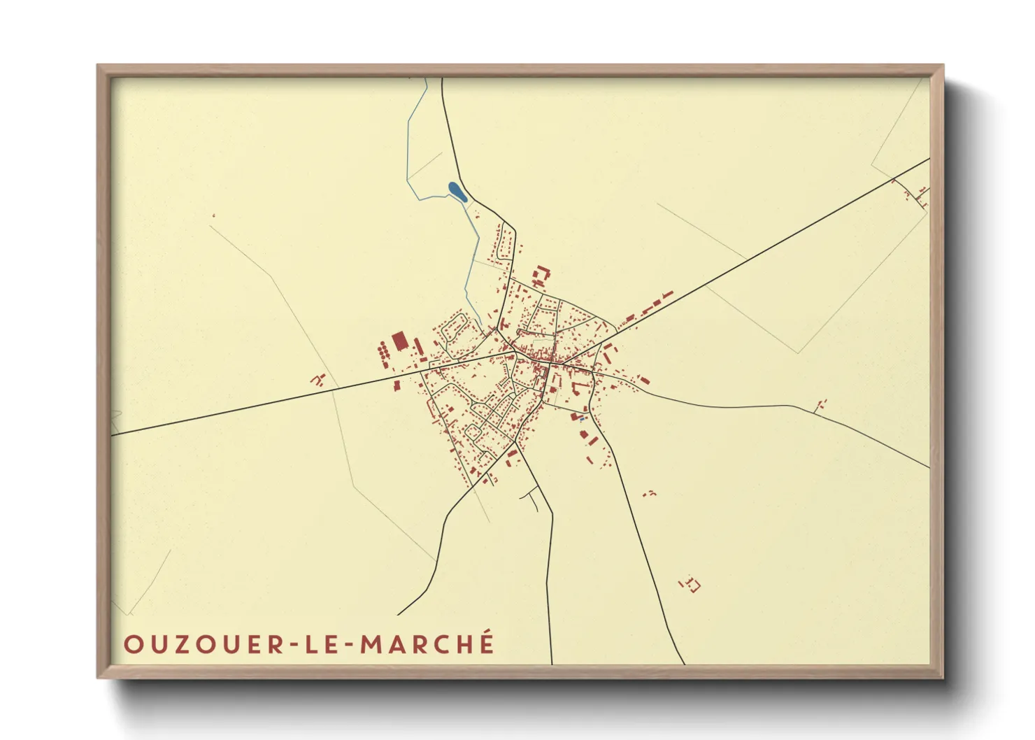 Une affiche de carte sur Ouzouer-le-Marché