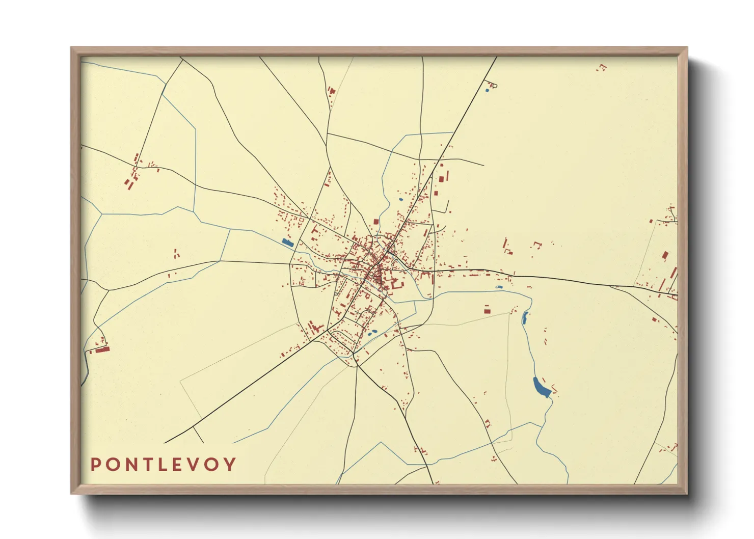 Une affiche de carte sur Pontlevoy