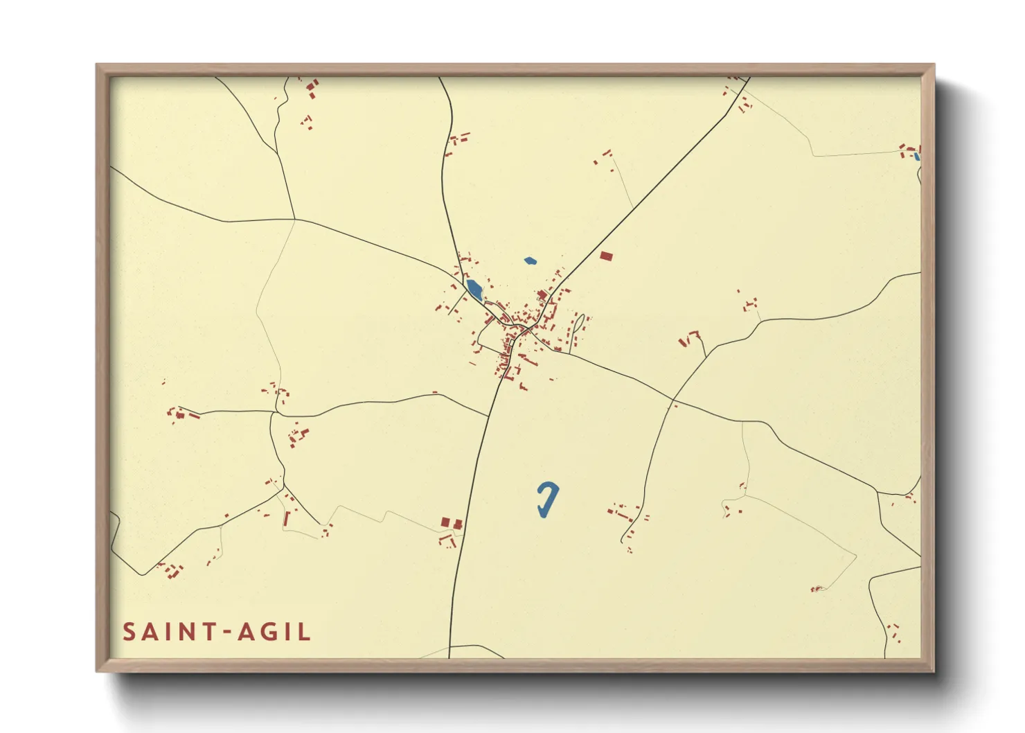 Une affiche de carte sur Saint-Agil