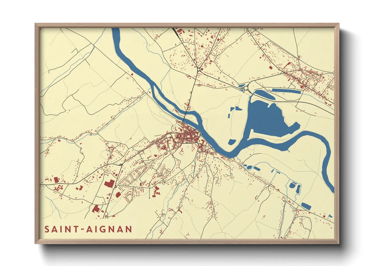 Une affiche de carte sur Saint-Aignan
