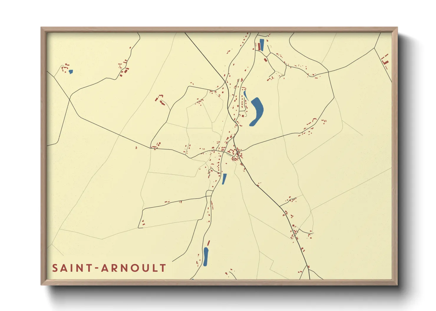 Une affiche de carte sur Saint-Arnoult