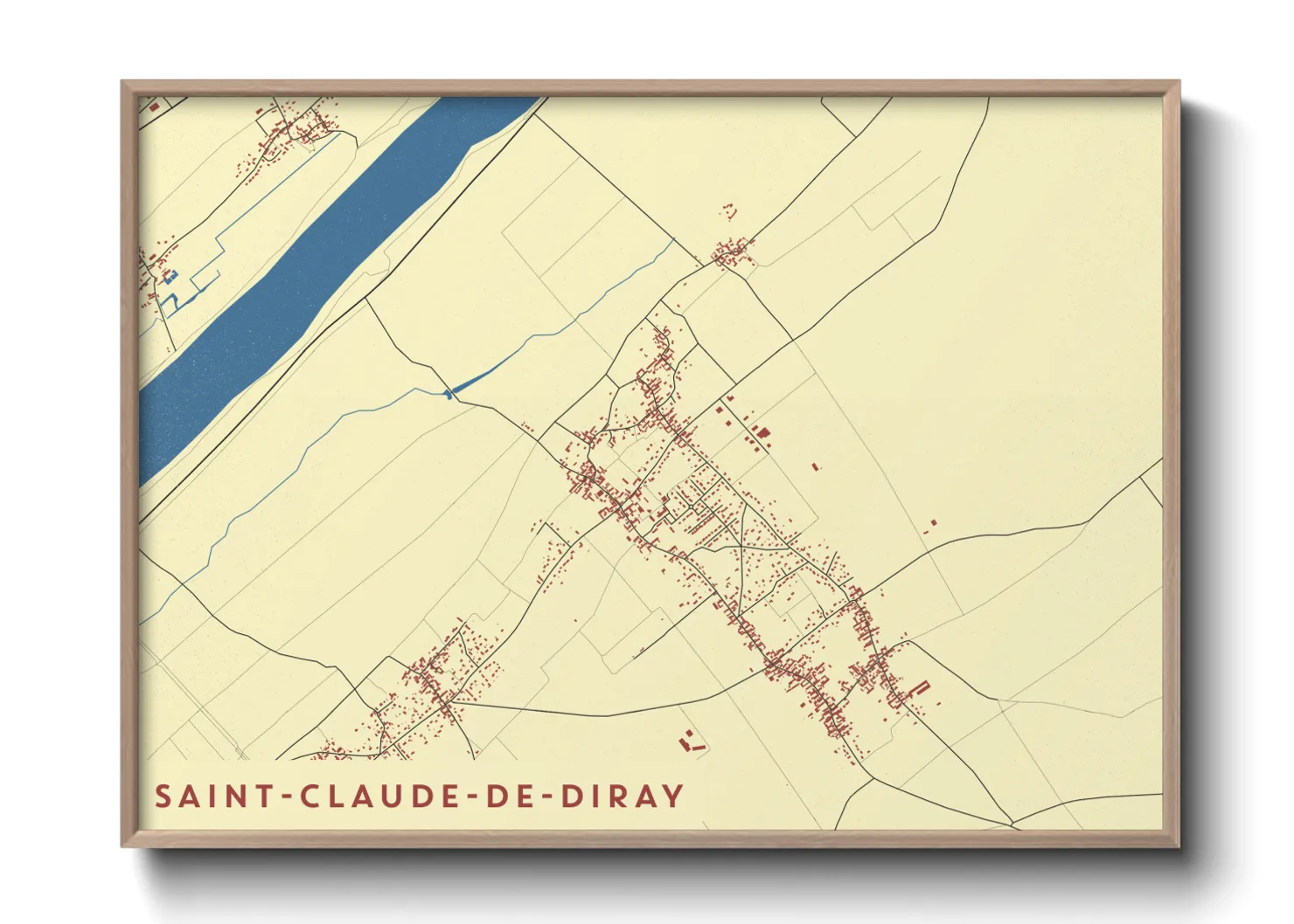 Une affiche de carte sur Saint-Claude-de-Diray