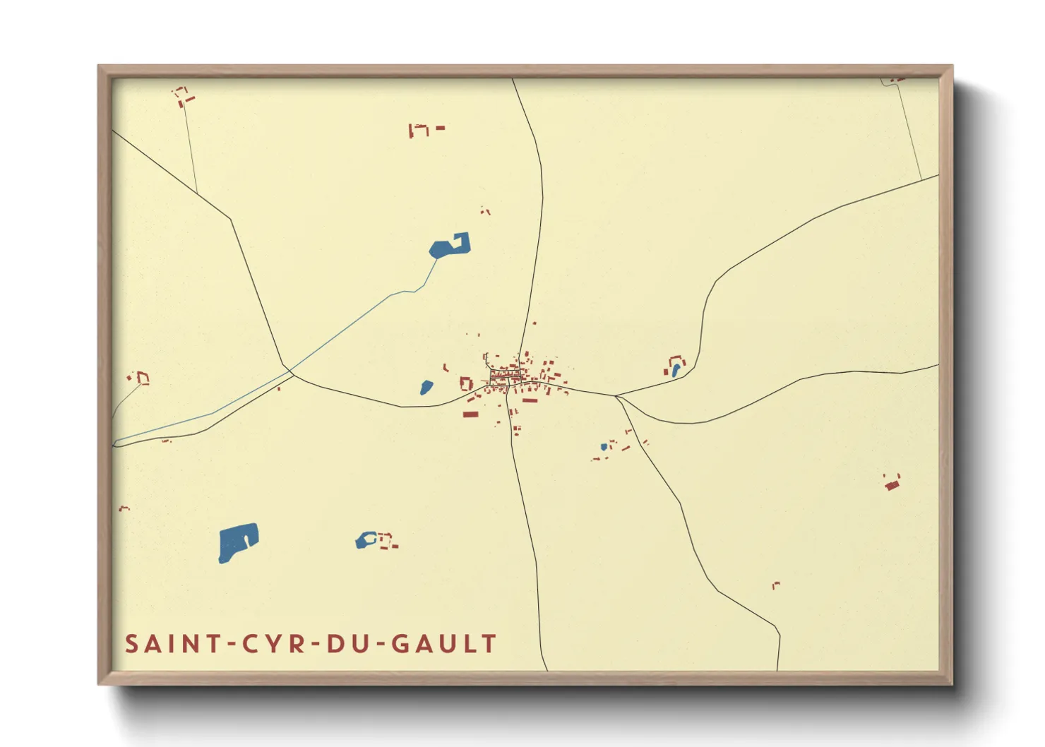 Une affiche de carte sur Saint-Cyr-du-Gault