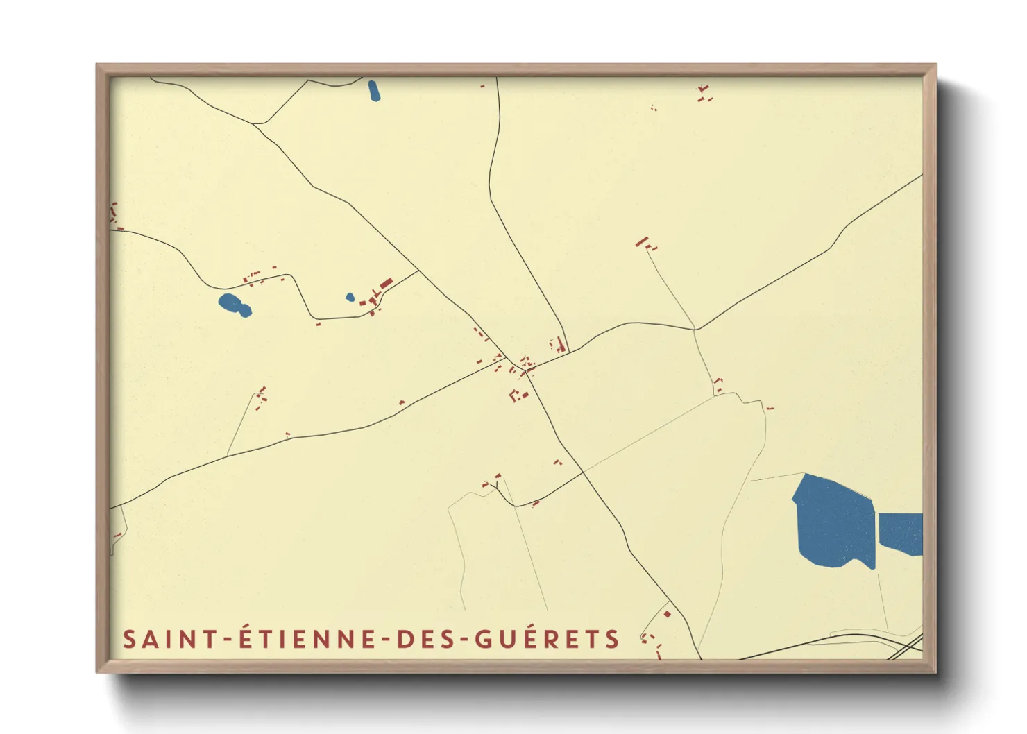 Une affiche de carte sur Saint-Étienne-des-Guérets