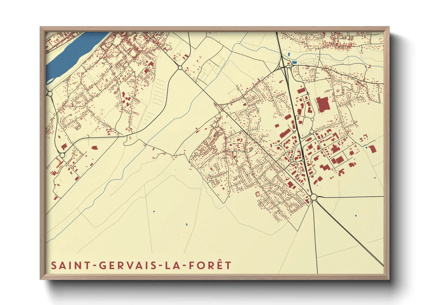 Une affiche de carte sur Saint-Gervais-la-Forêt