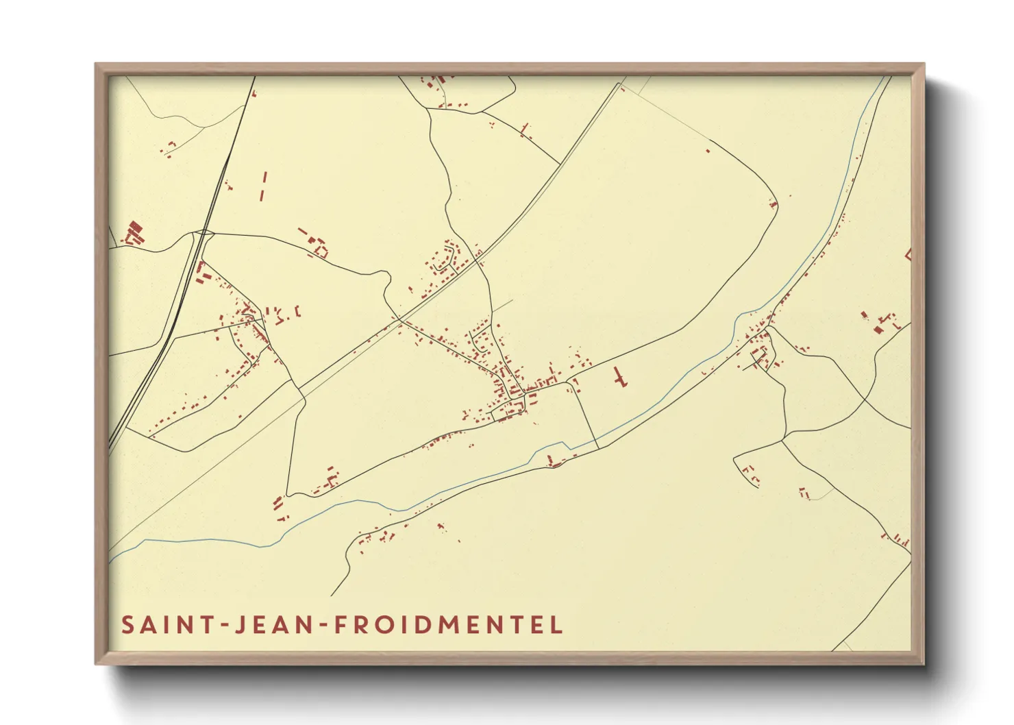 Une affiche de carte sur Saint-Jean-Froidmentel