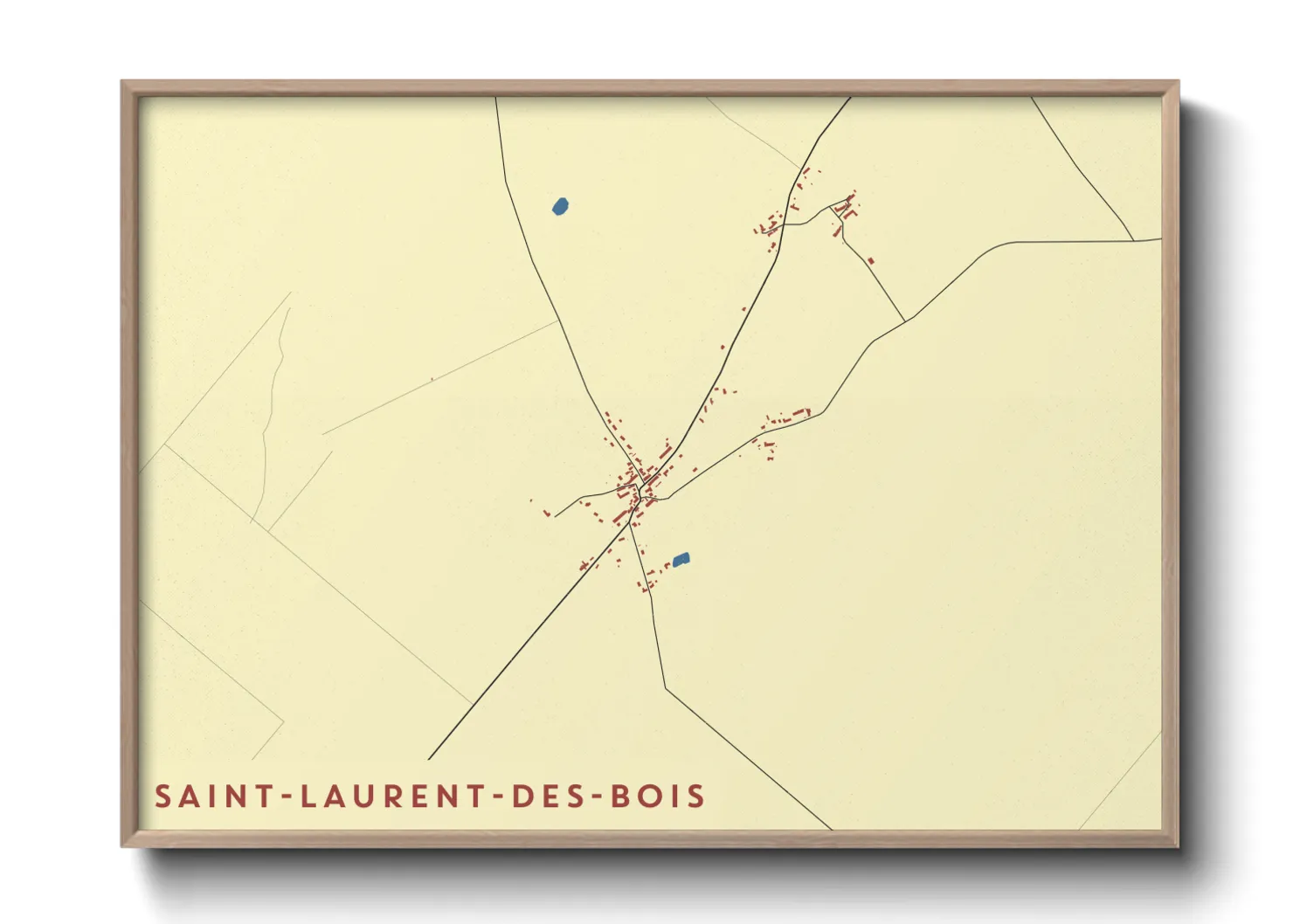 Une affiche de carte sur Saint-Laurent-des-Bois