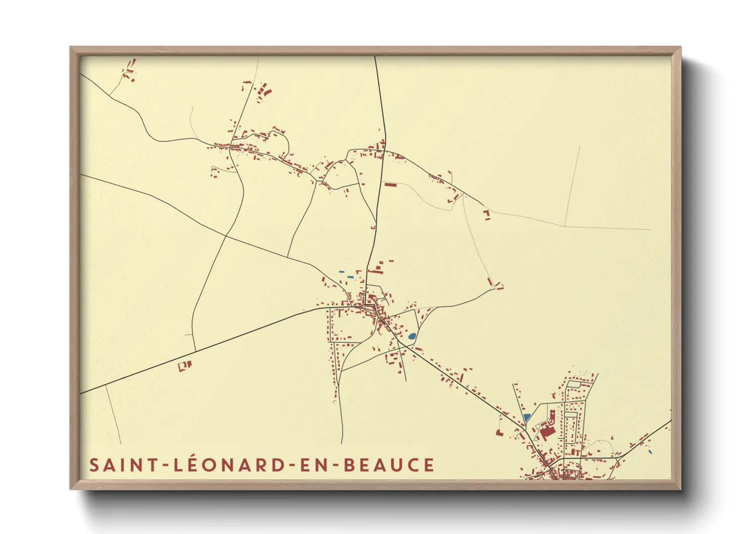 Une affiche de carte sur Saint-Léonard-en-Beauce