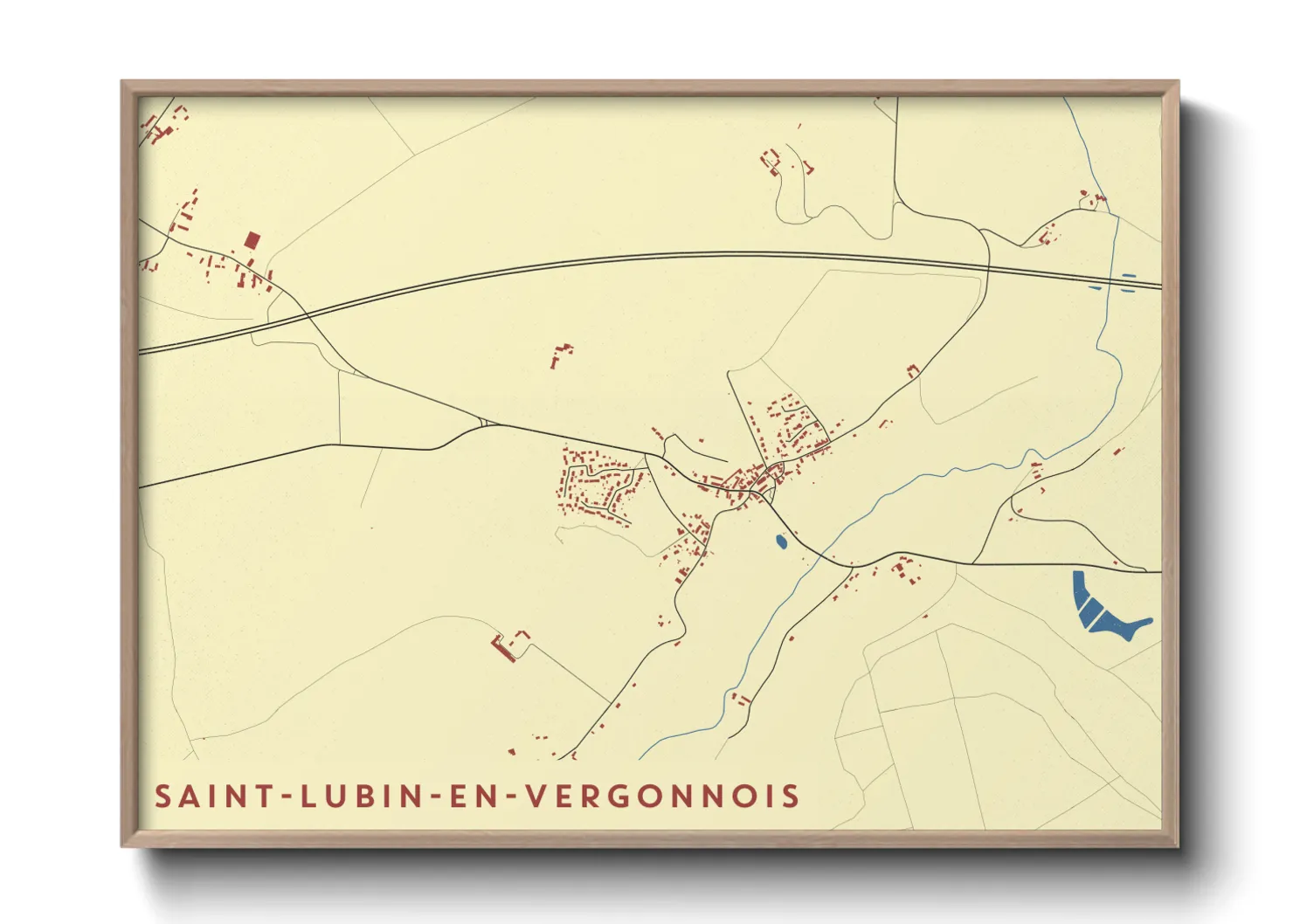 Une affiche de carte sur Saint-Lubin-en-Vergonnois