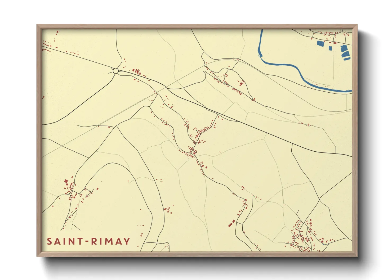 Une affiche de carte sur Saint-Rimay