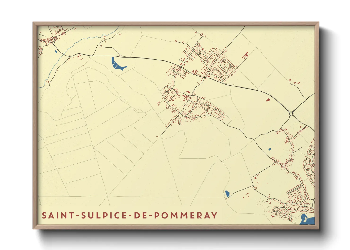 Une affiche de carte sur Saint-Sulpice-de-Pommeray
