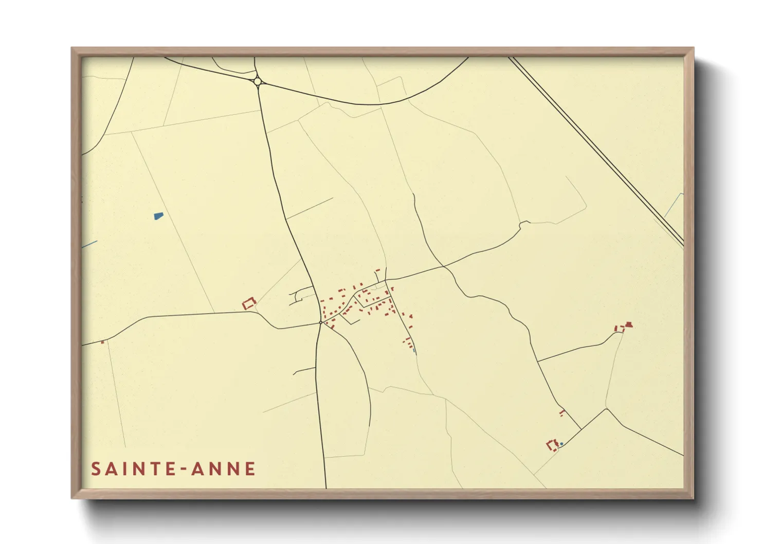 Une affiche de carte sur Sainte-Anne