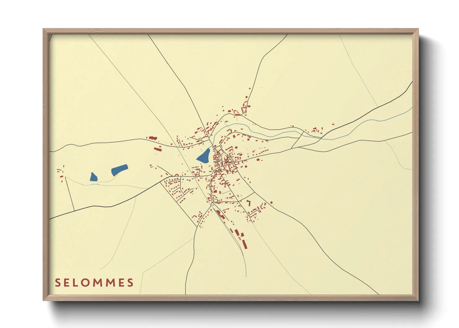 Une affiche de carte sur Selommes