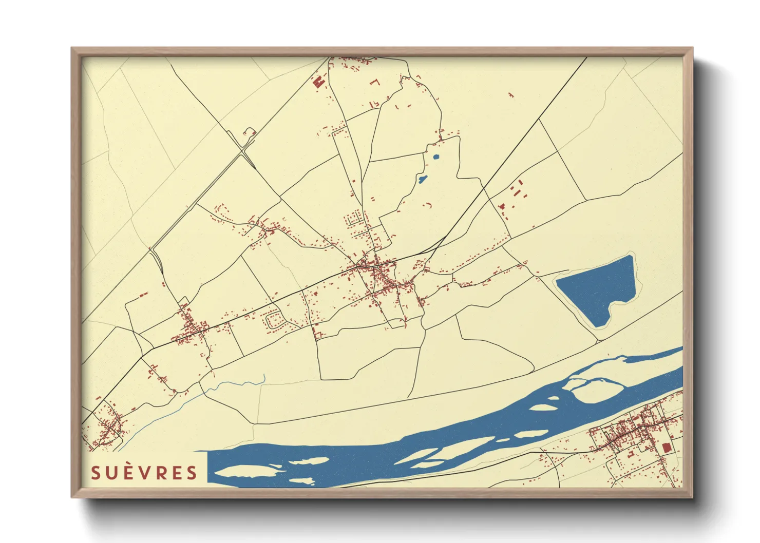 Une affiche de carte sur Suèvres