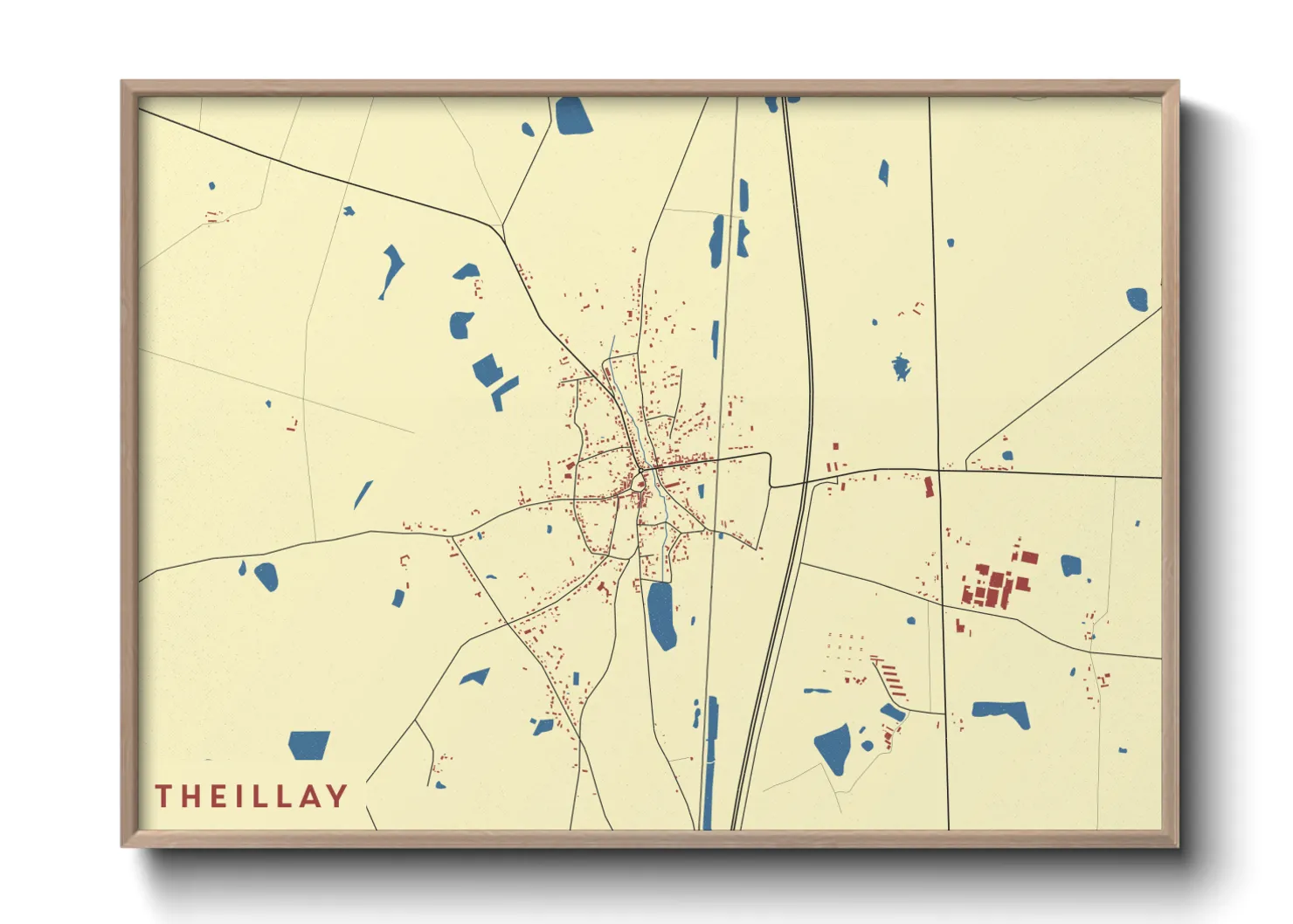 Une affiche de carte sur Theillay