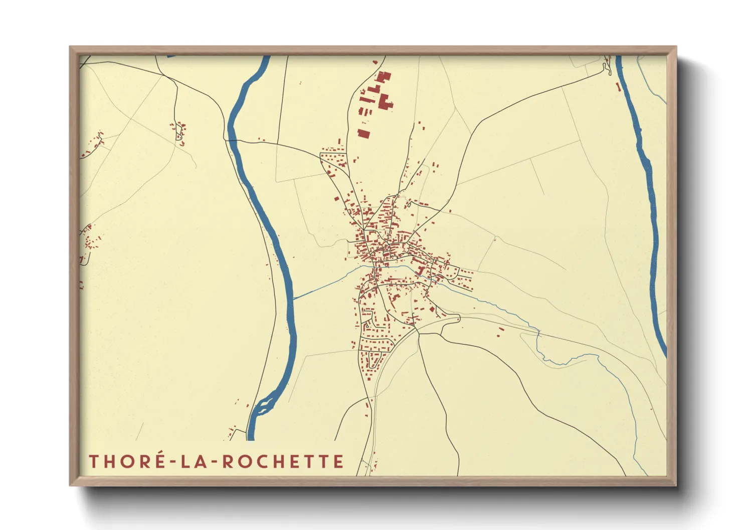 Une affiche de carte sur Thoré-la-Rochette