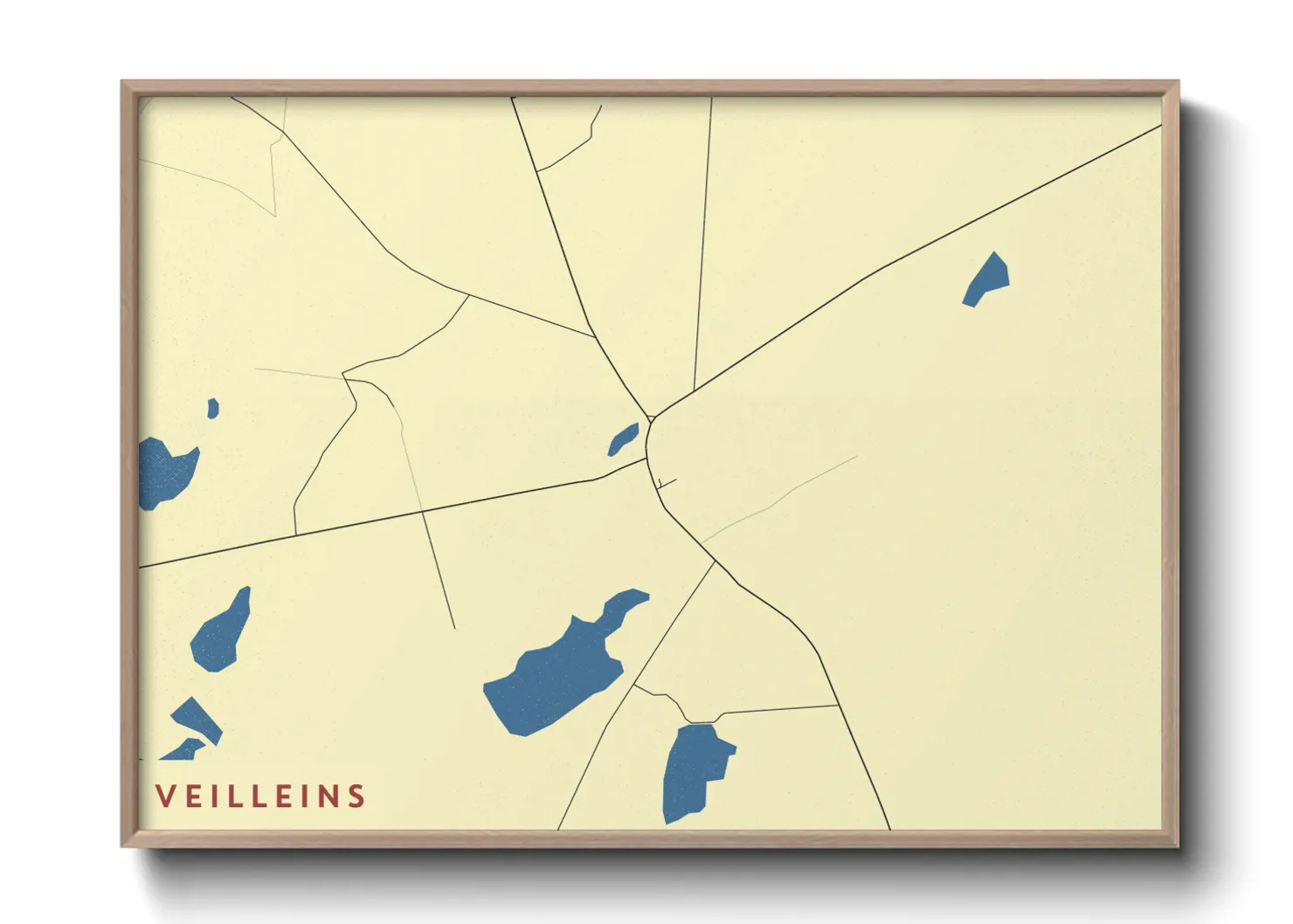 Une affiche de carte sur Veilleins