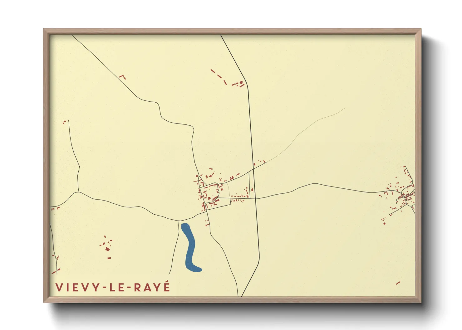 Une affiche de carte sur Vievy-le-Rayé