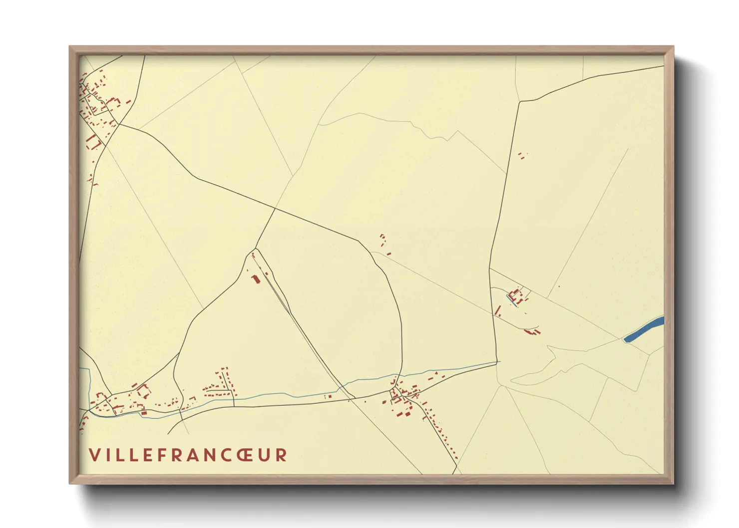 Une affiche de carte sur Villefrancœur