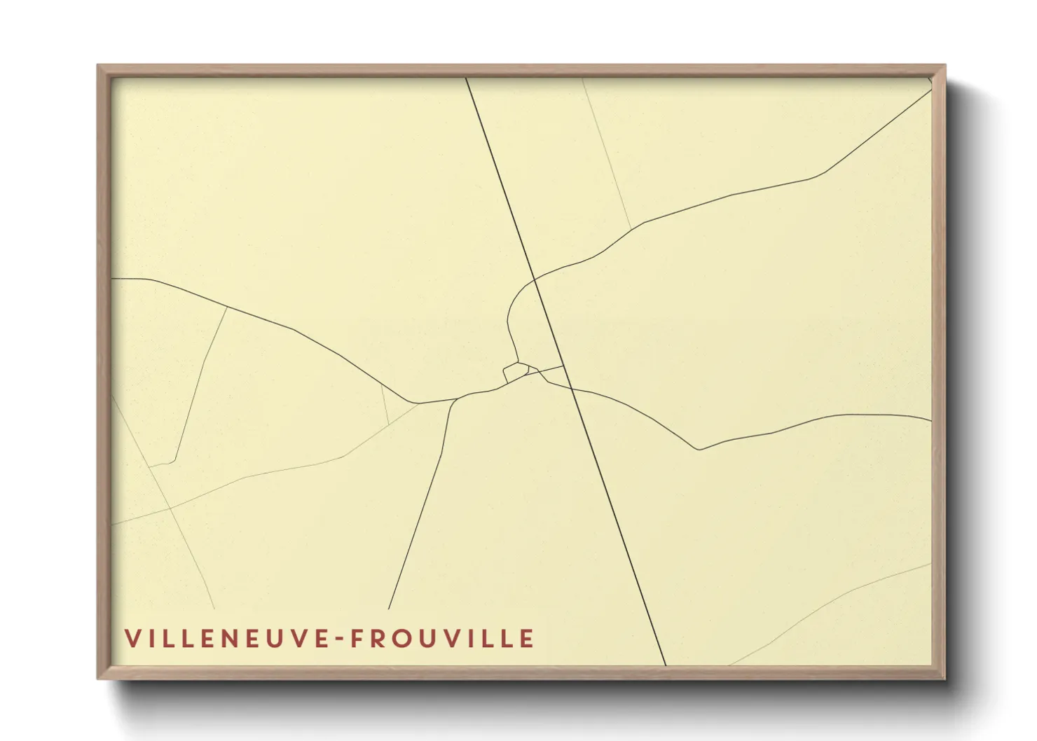 Une affiche de carte sur Villeneuve-Frouville