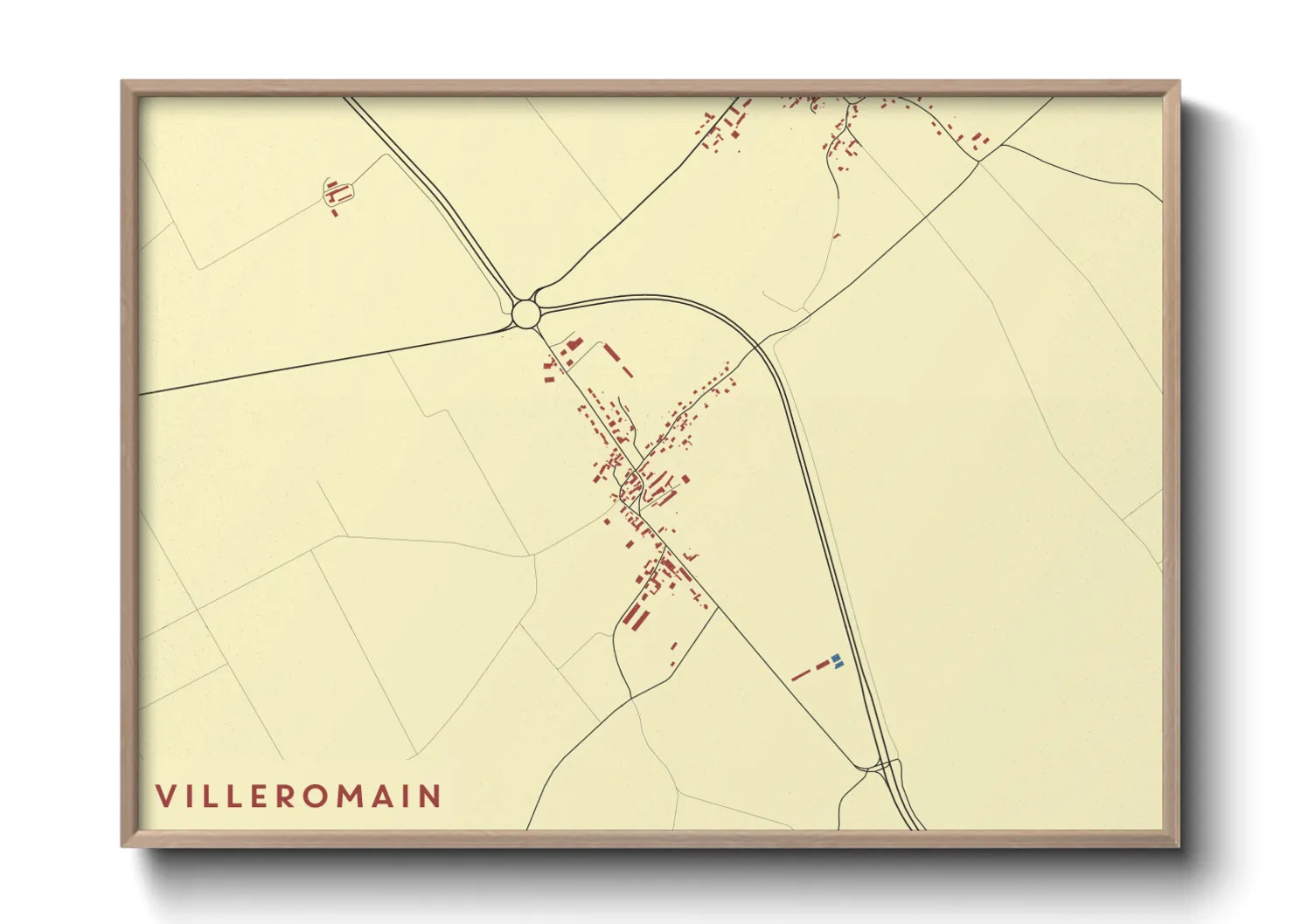 Une affiche de carte sur Villeromain