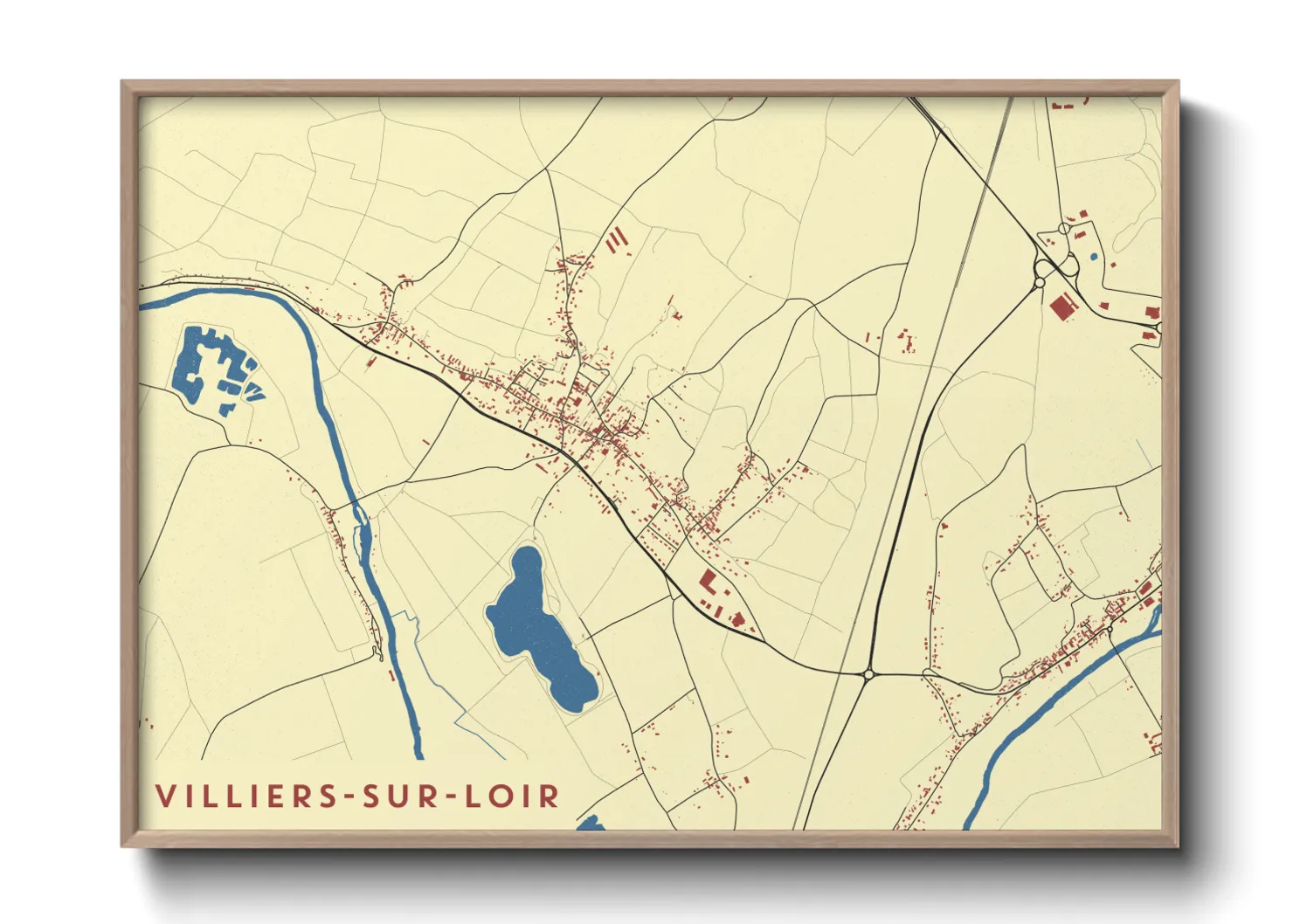 Une affiche de carte sur Villiers-sur-Loir