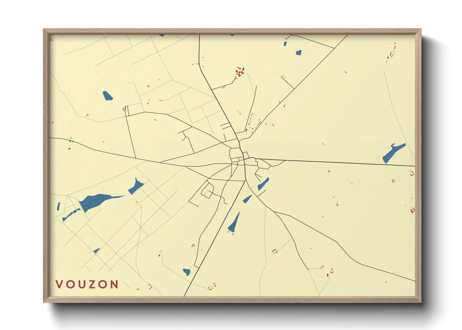 Une affiche de carte sur Vouzon