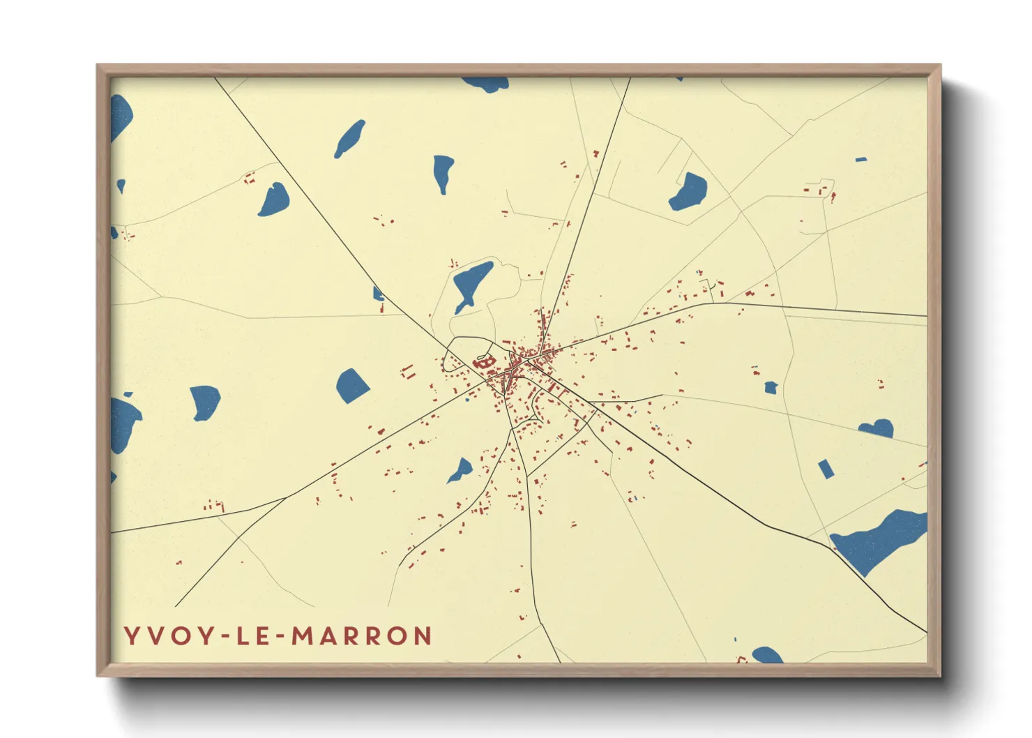 Une affiche de carte sur Yvoy-le-Marron