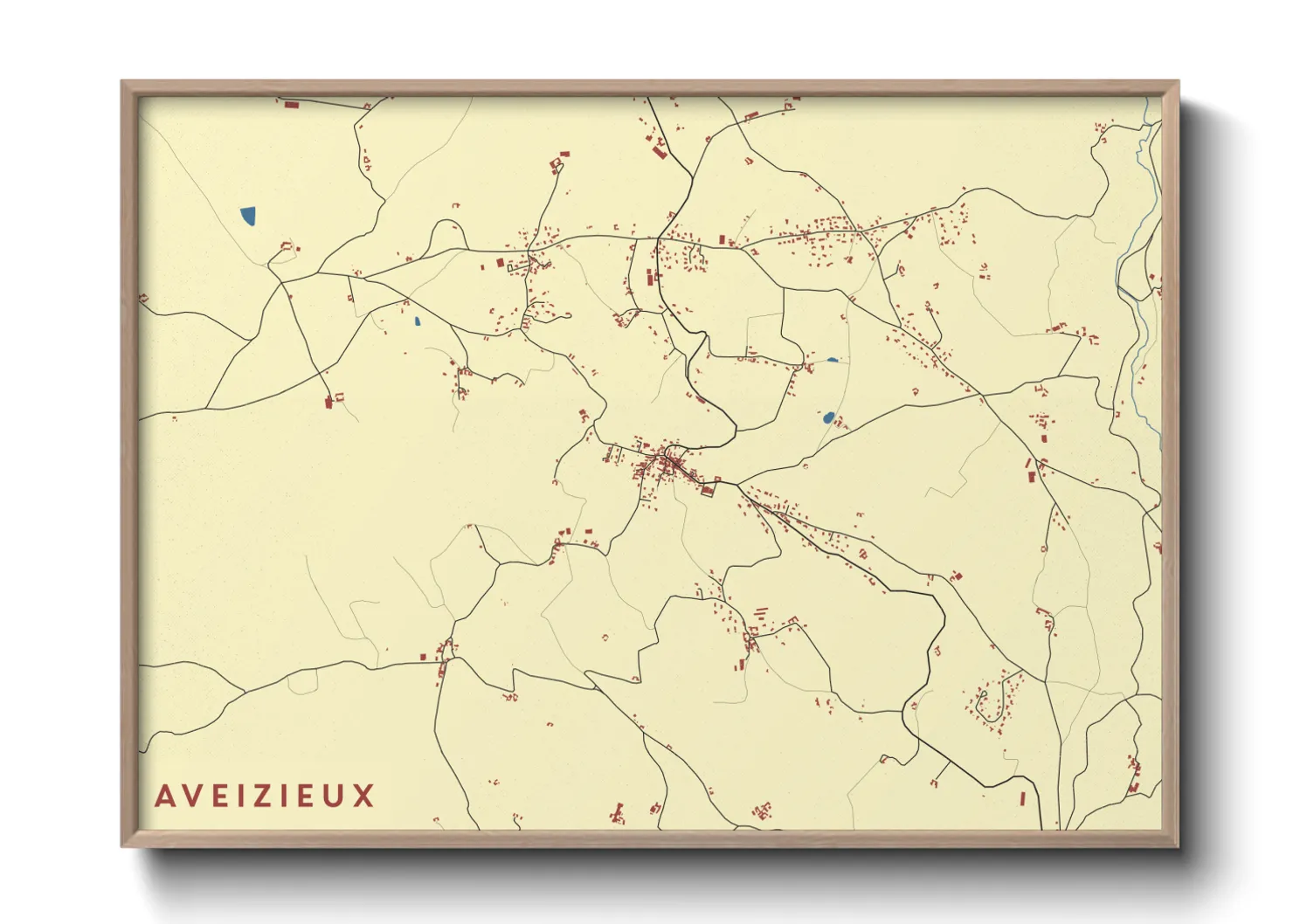 Une affiche de carte sur Aveizieux