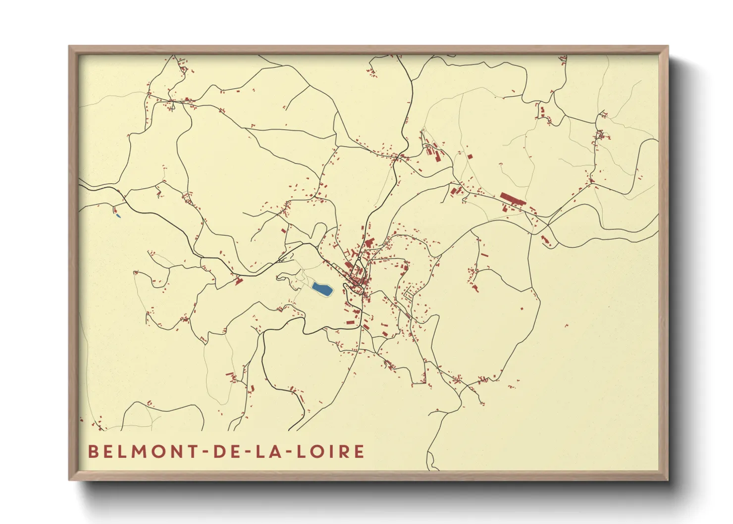 Une affiche de carte sur Belmont-de-la-Loire