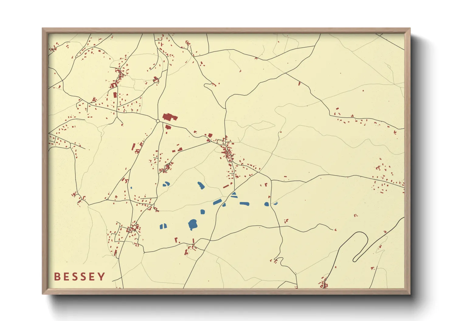 Une affiche de carte sur Bessey