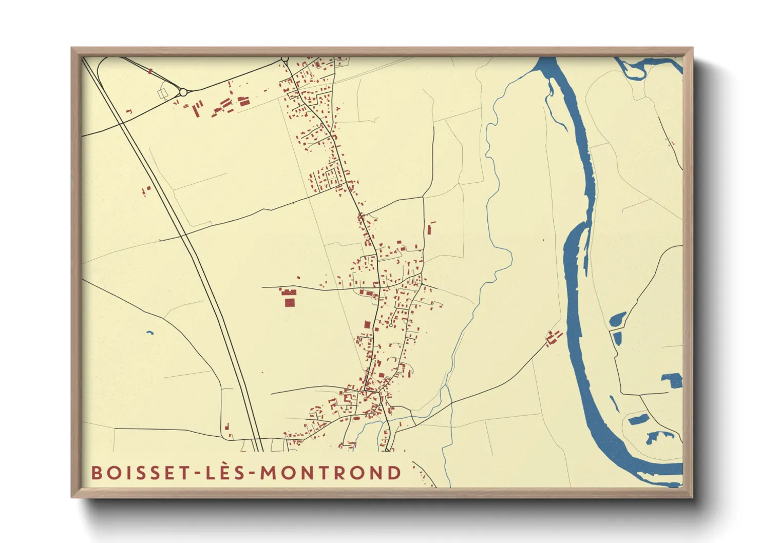 Une affiche de carte sur Boisset-lès-Montrond